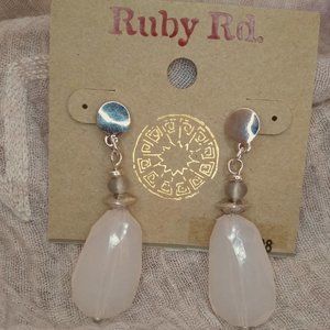 Pink Stone Dangle Earrings